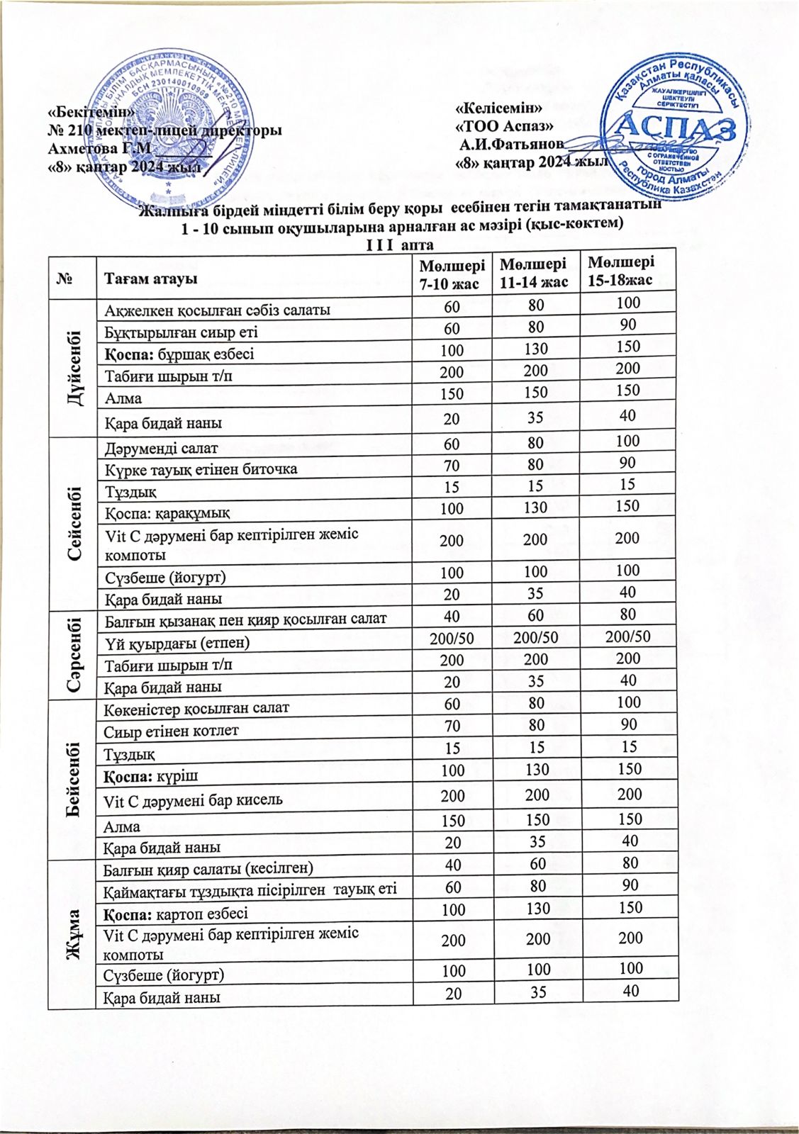 3-АПТА АС МӘЗІРІ