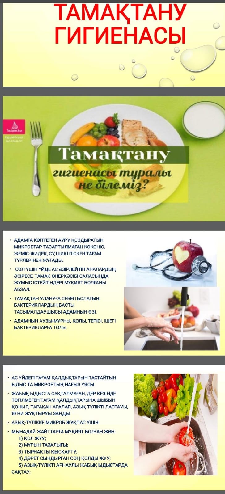 ТАМАҚТАНУ ГИГИЕНАСЫ